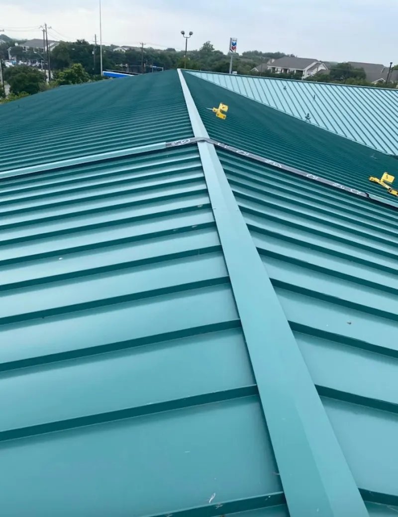 Green commercial metal roof ridge and valley for Metal Roof Repair in Pasco